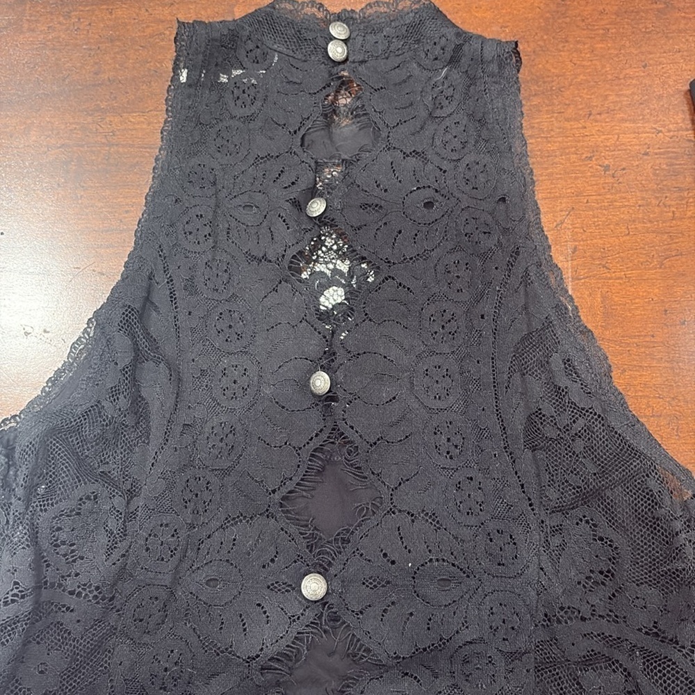 Free People Black lace mini dress - Picture 4 of 8